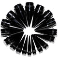 00G to 1 inch 18 Piece Black Acrylic Ear Stretching Taper Kit