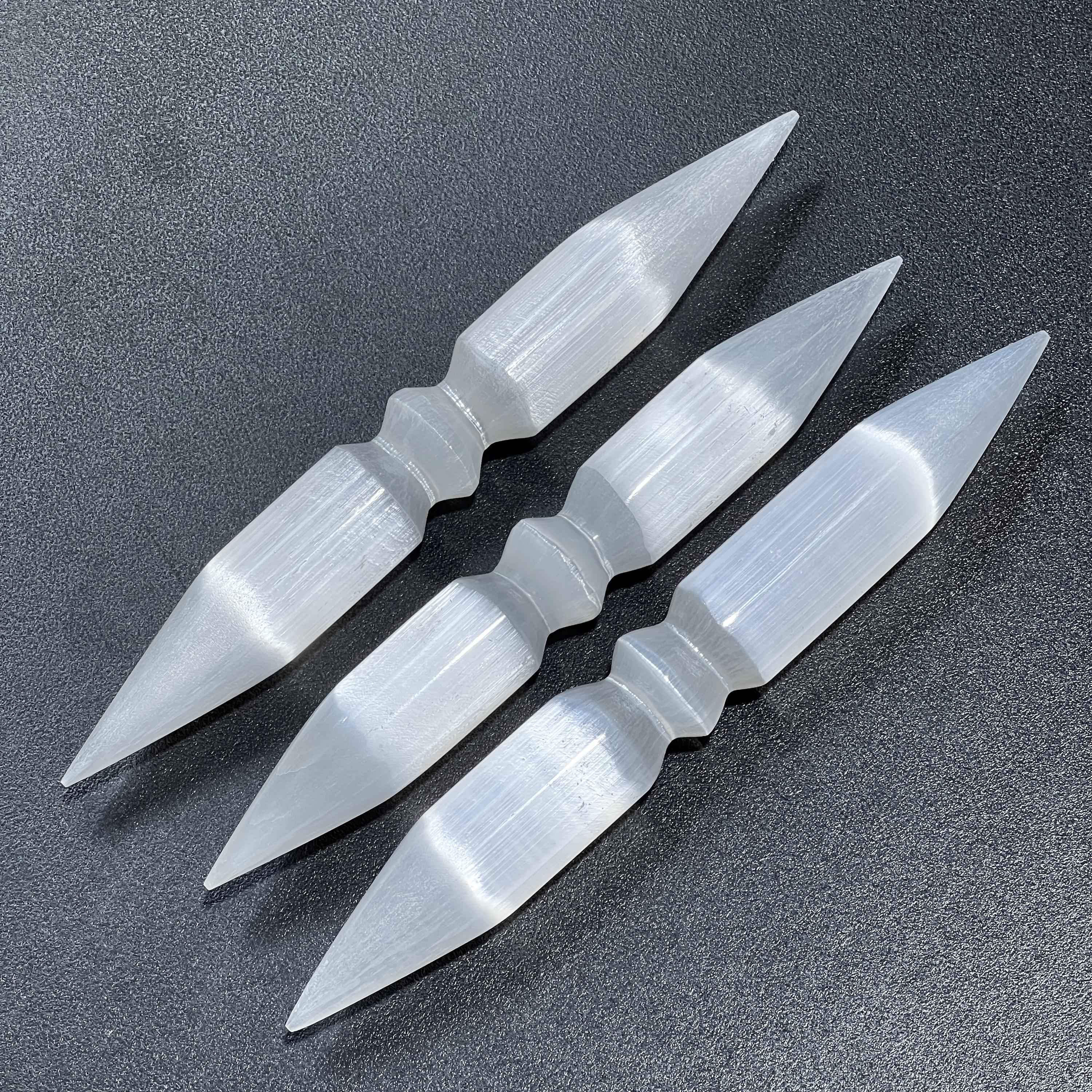Selenite Crystal Wand Double Point Polished Wholesale Carving