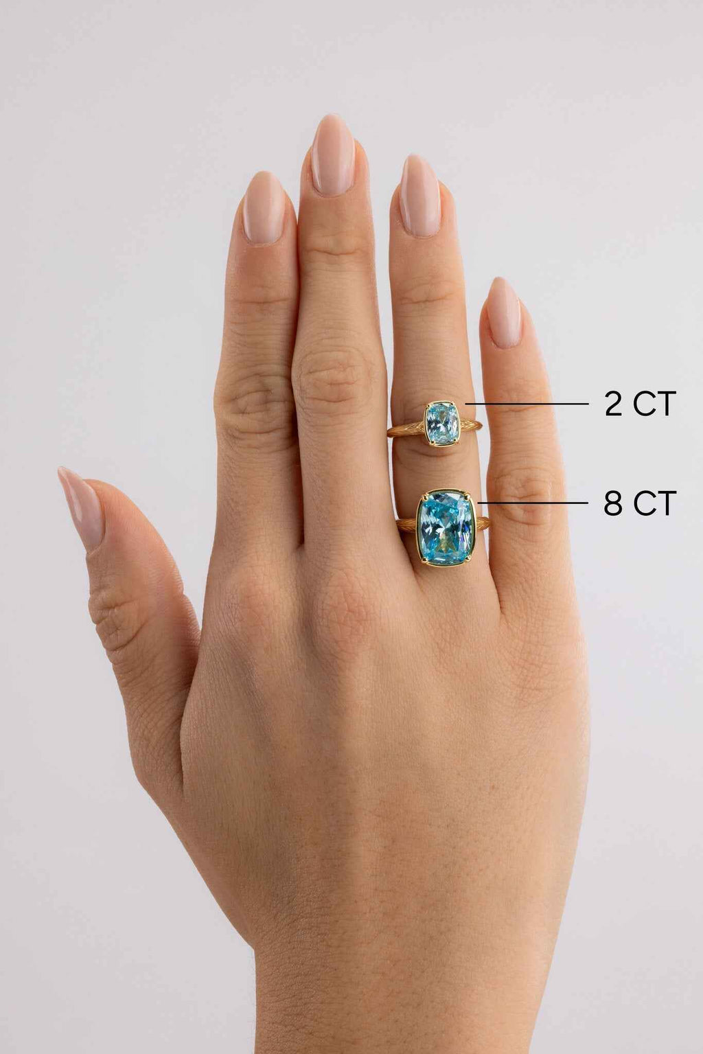 Sterling Silver Mini Aquamarine Elongated Cushion Ring