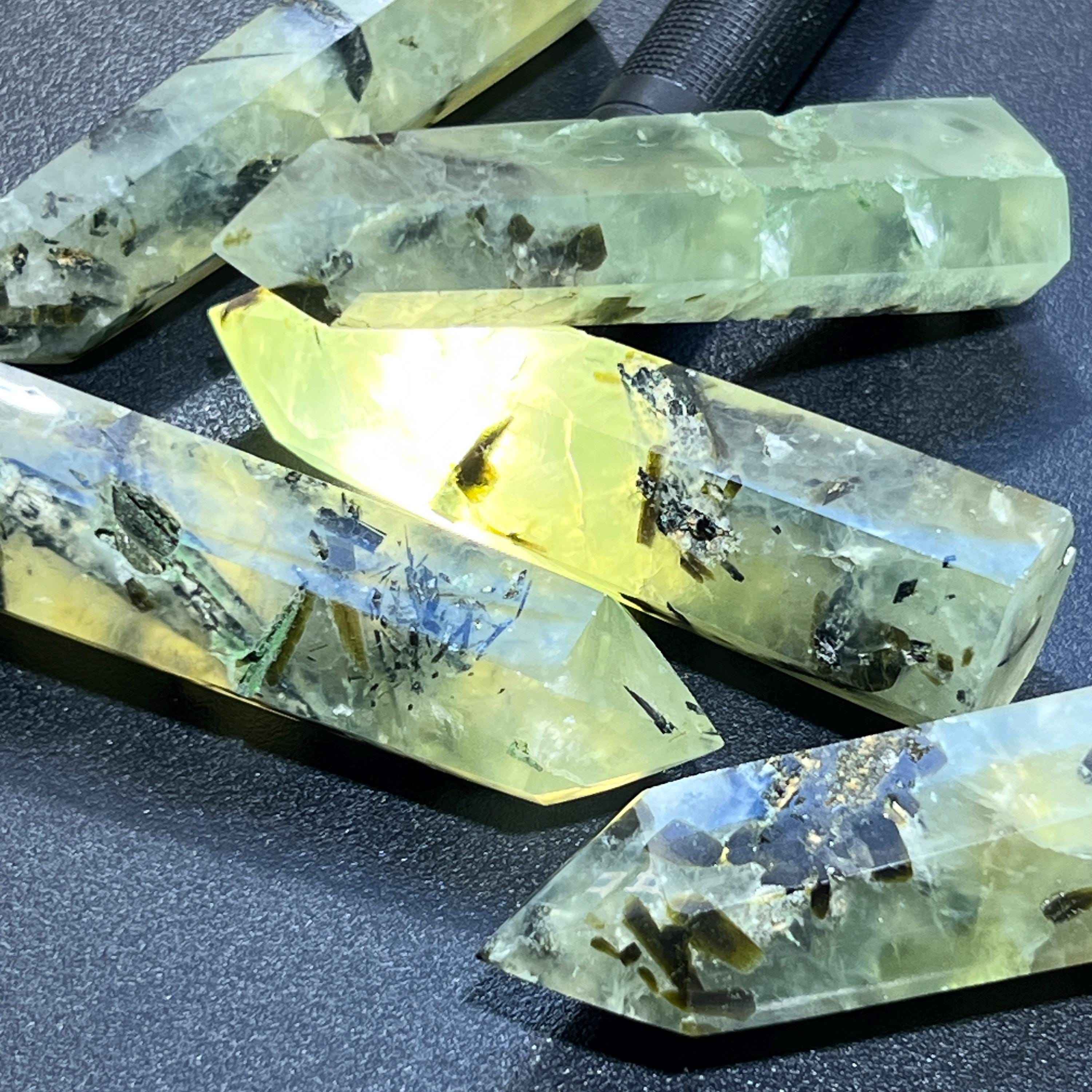 Prehnite Standing Crystal Point Towers Obelisks Bulk Wholesale Polished Gemstones