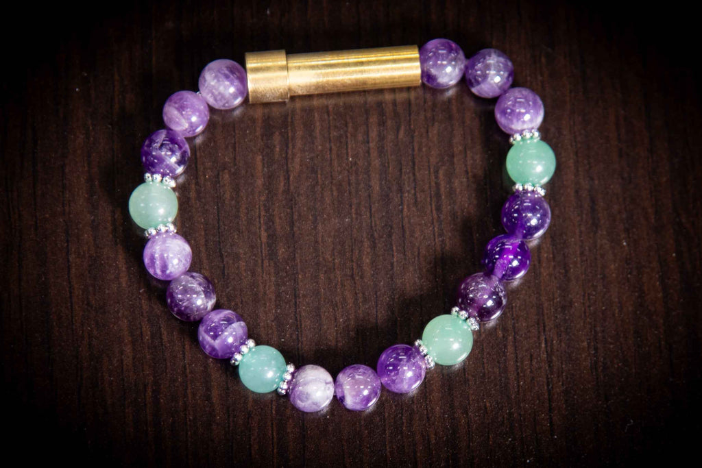 Amethyst and Aventurine Healing Bracelet for Hair Fur or Ash