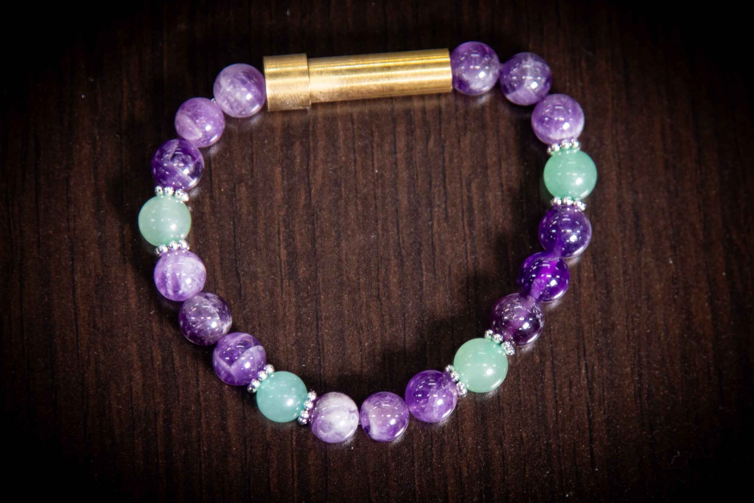 Amethyst and Aventurine Healing Bracelet for Hair Fur or Ash