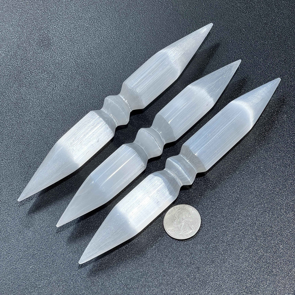Selenite Crystal Wand Double Point Polished Wholesale Carving