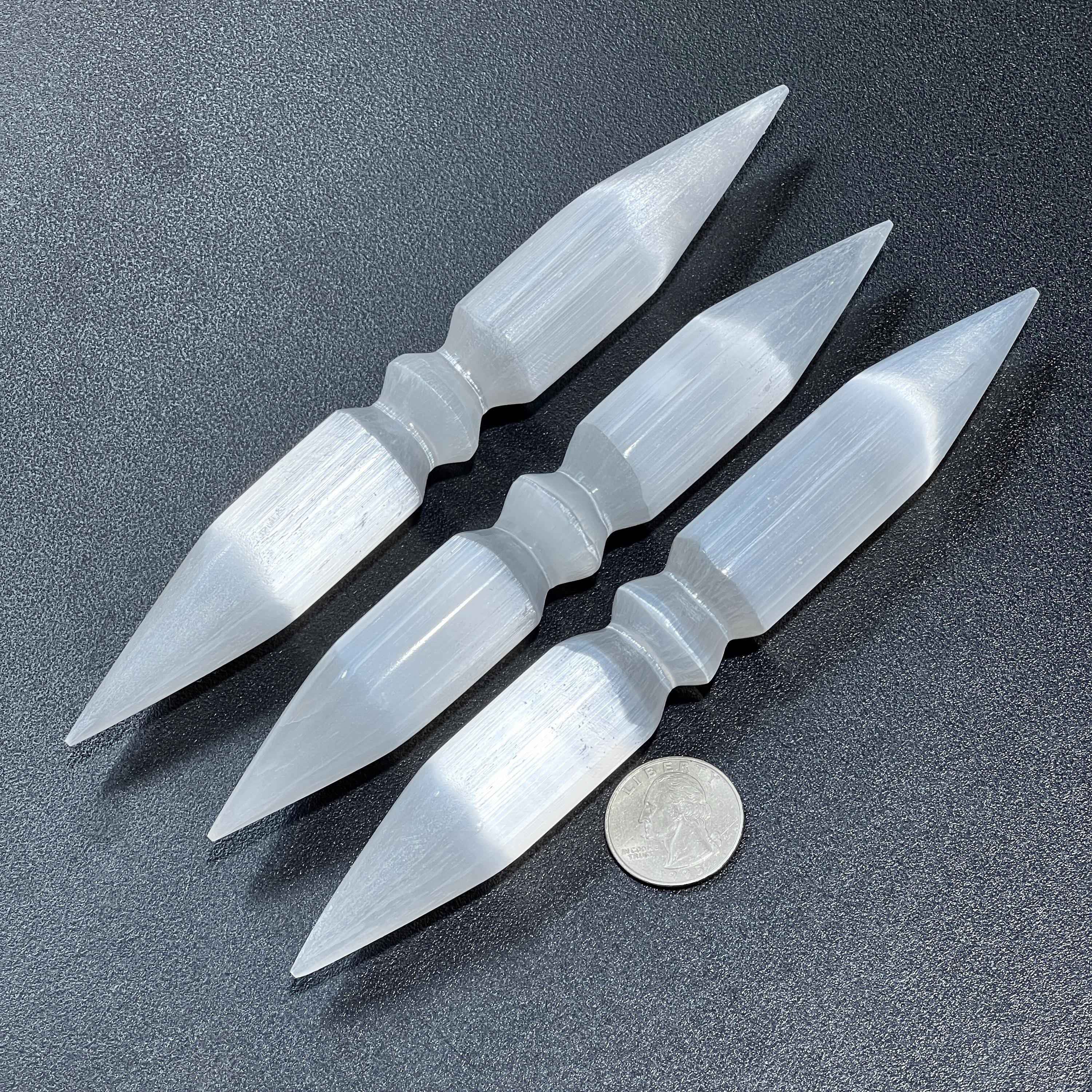 Selenite Crystal Wand Double Point Polished Wholesale Carving