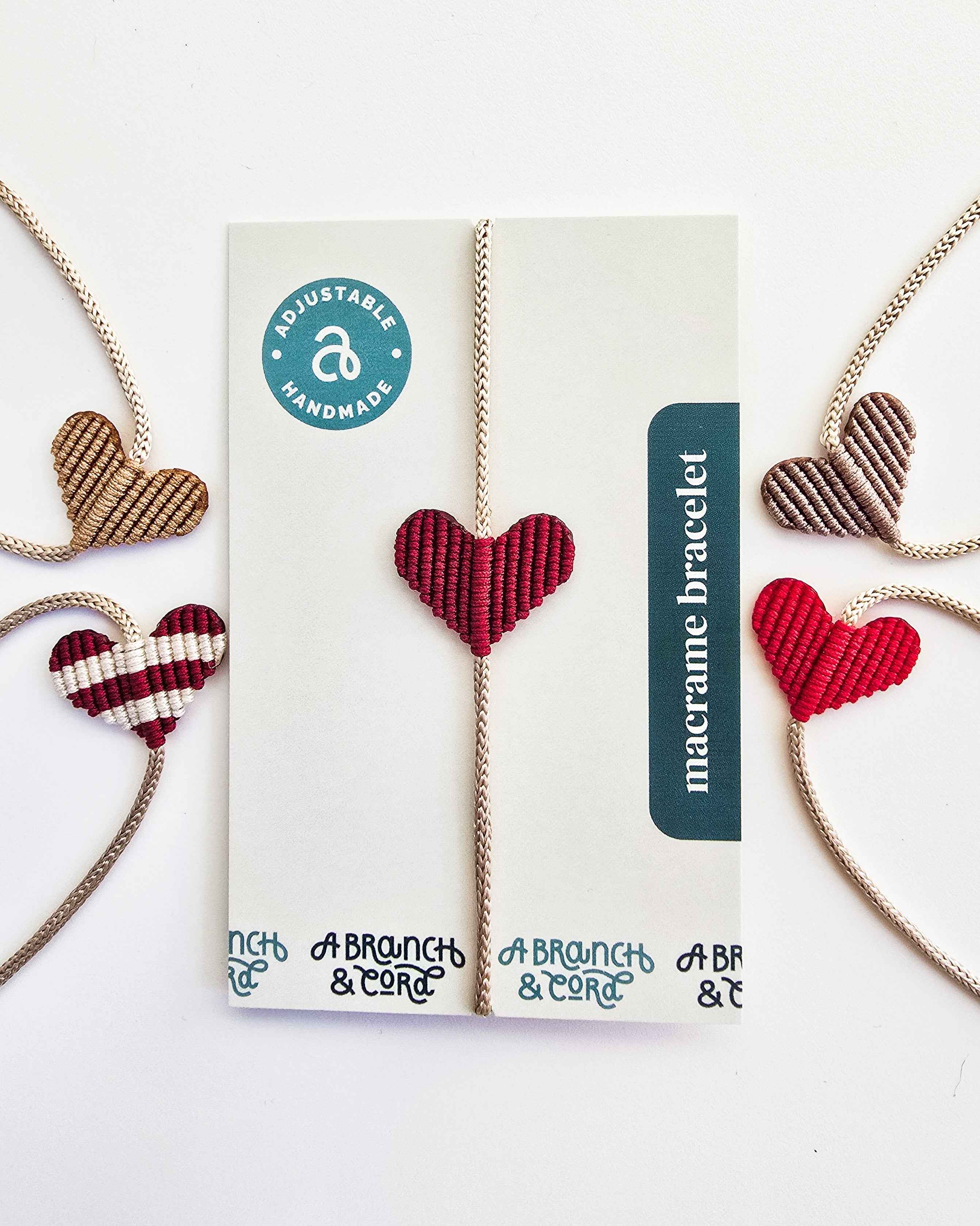 Heart Macrame Adjustable Bracelet