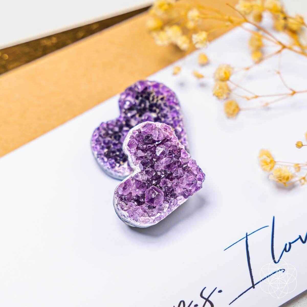 Uruguayan Amethyst Love Heart Cluster - AAA Premium Quality