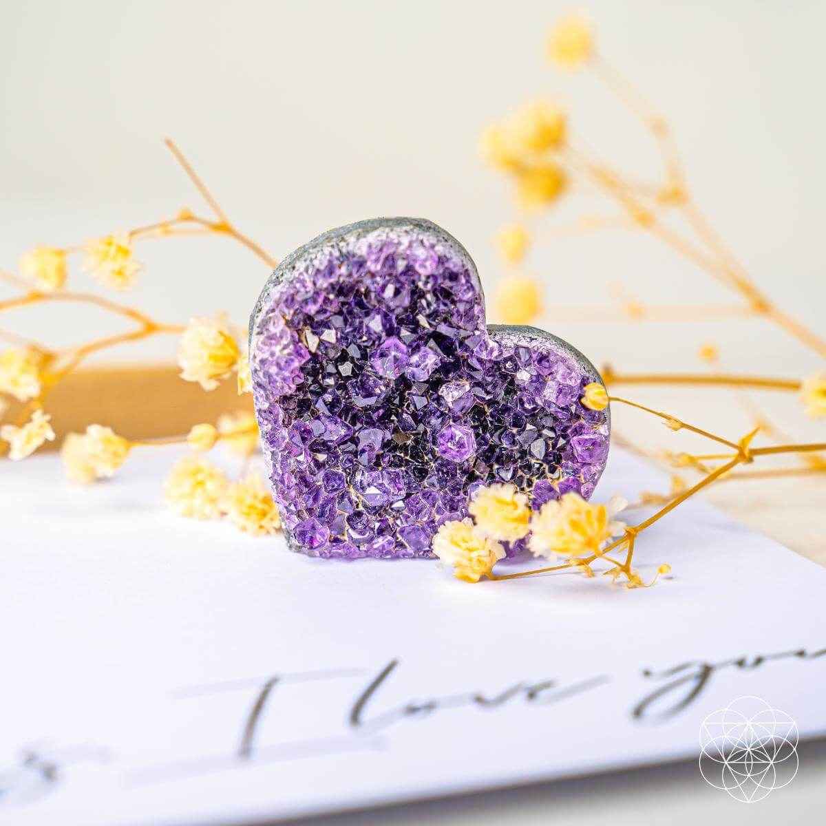 Uruguayan Amethyst Love Heart Cluster - AAA Premium Quality