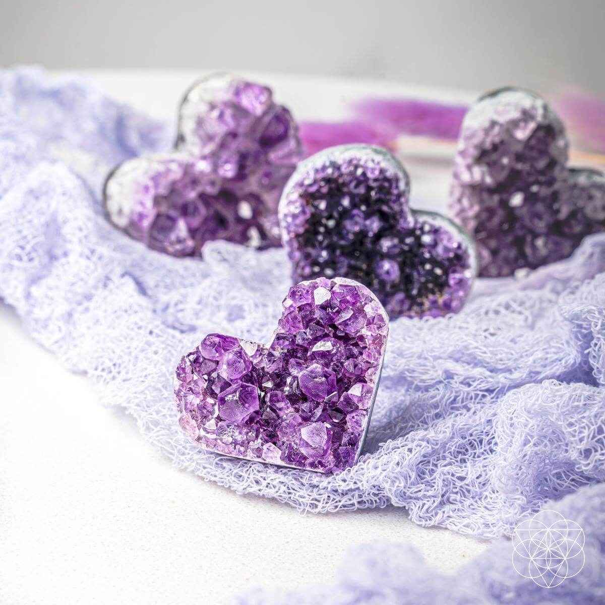 Uruguayan Amethyst Love Heart Cluster - AAA Premium Quality